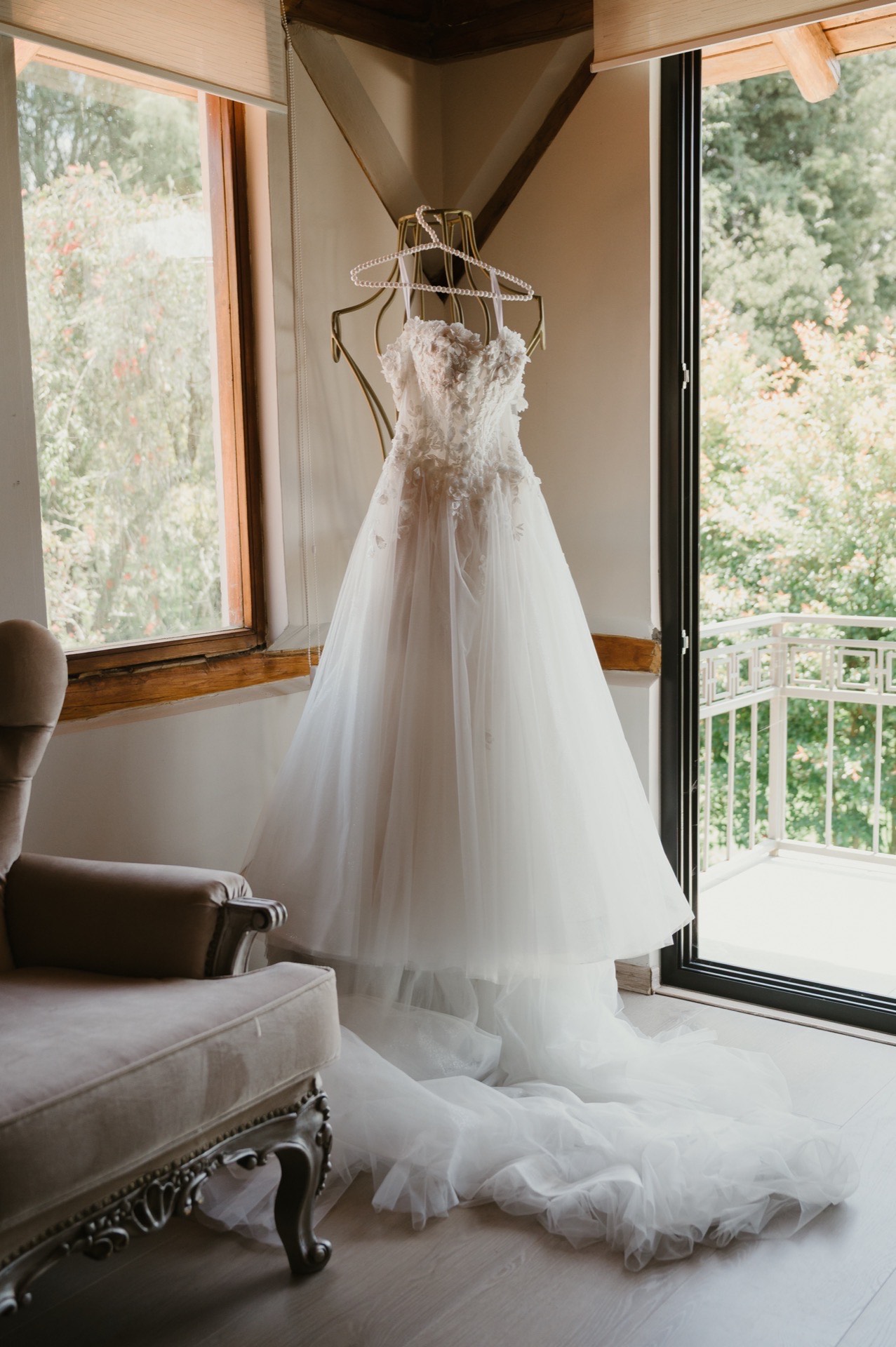 Vestido de novia en Villa Pietra