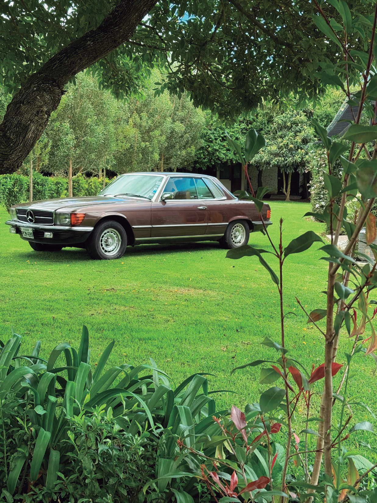 Mercedes clásico vintage en Villa Pietra